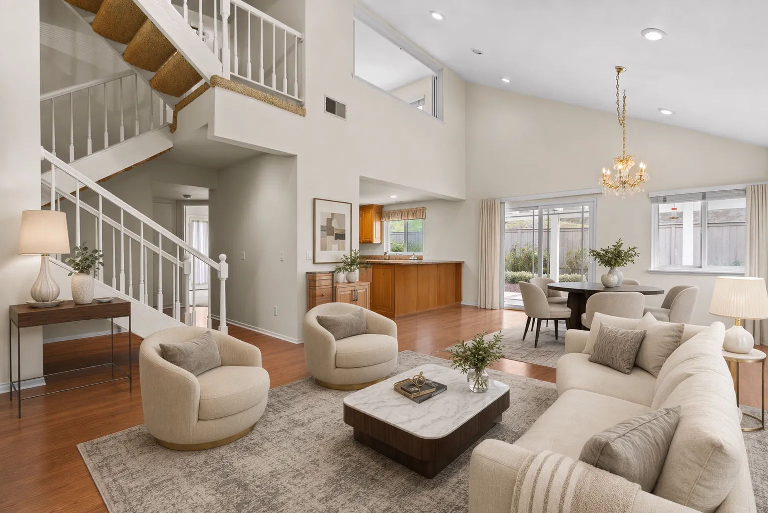 Staged Open-plan listing photo